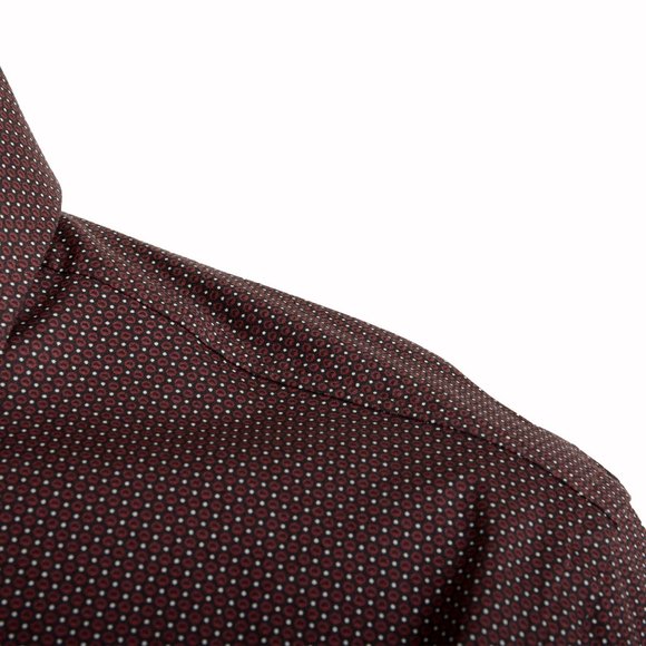 Hugo Boss Men's "Jason " Slim Fit Geometric Print Long Sleeve Dress Shirt - Picture 7 of 9